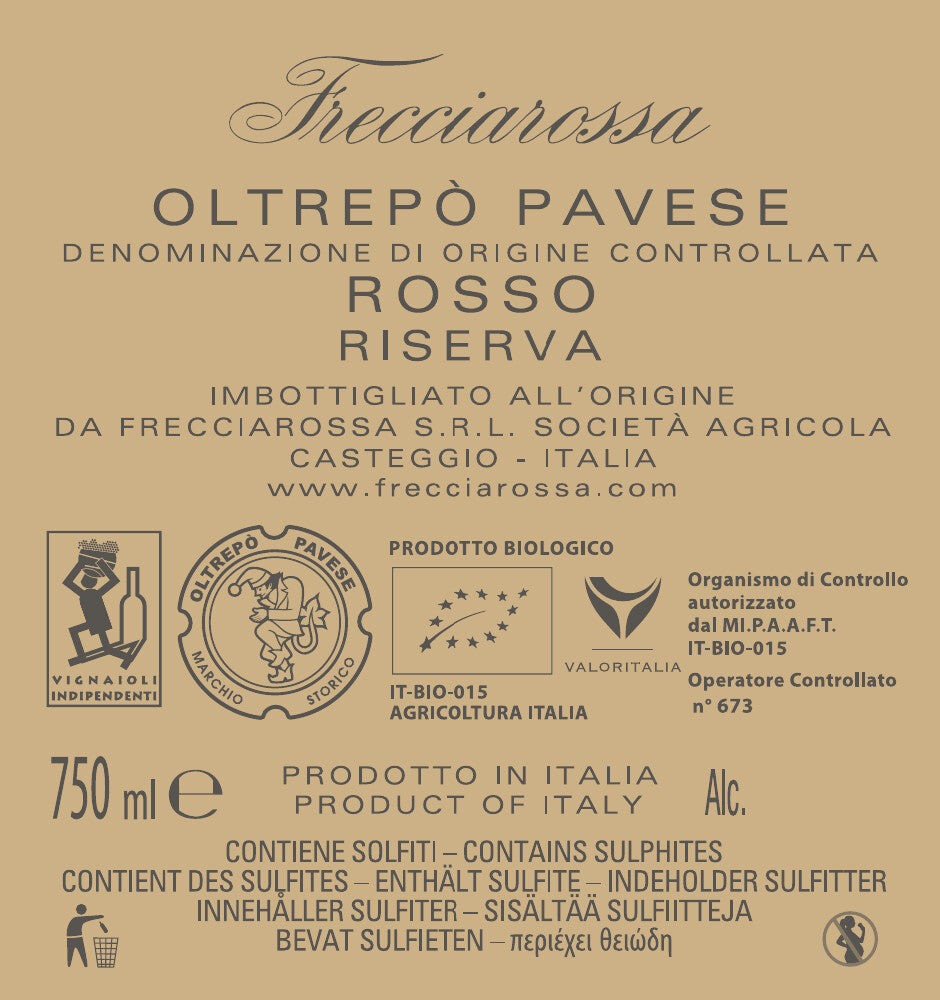 "Anamari" FRECCIAROSSA, Oltrepò Pavese  DOC Rosso Riserva  2017