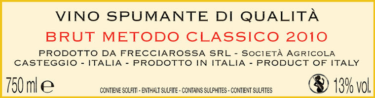 "Frecciarossa Brut" FRECCIAROSSA, Oltrepò Pavese DOC Pinot Nero VSQ 2010