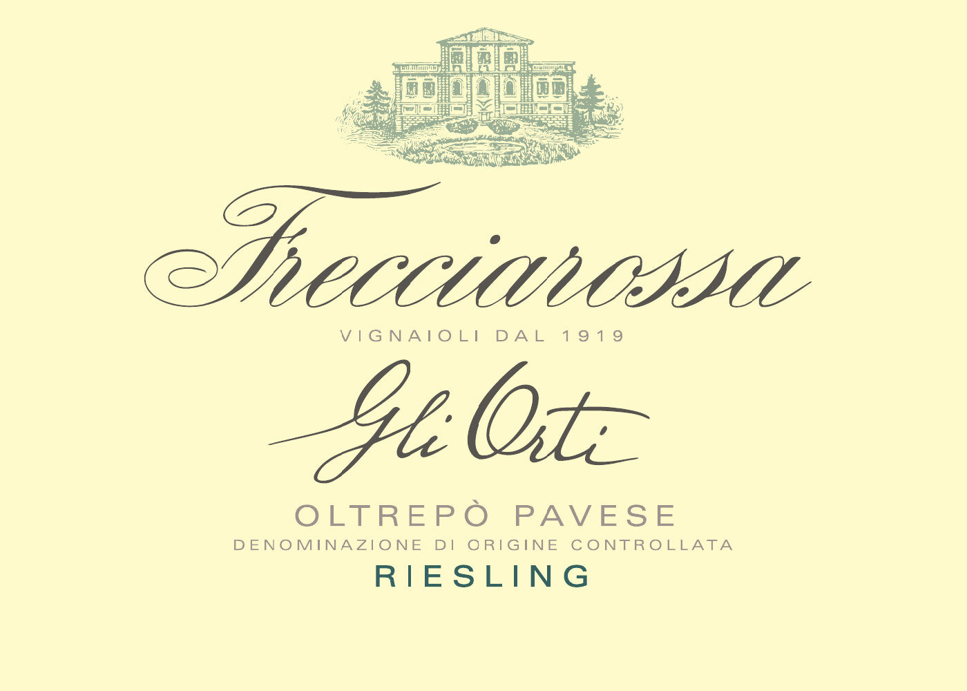 "Gli Orti" FRECCIAROSSA, Oltrepò Pavese DOC Riesling 2017