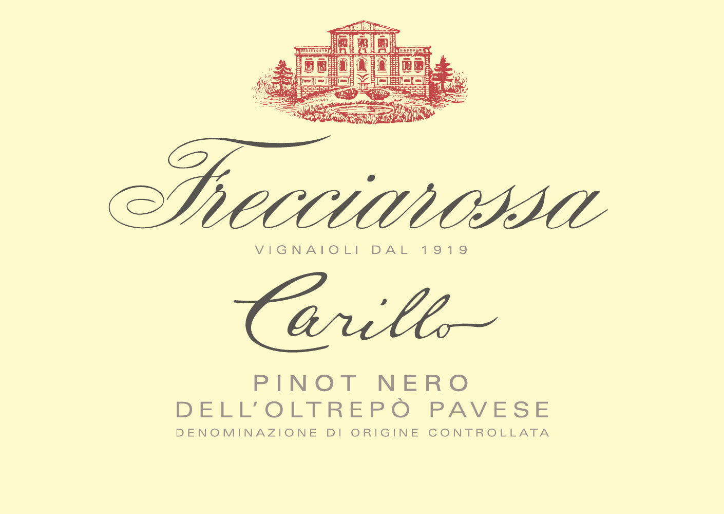 "Carillo" FRECCIAROSSA, Pinot Nero dell' Oltrepò Pavese DOC 2021