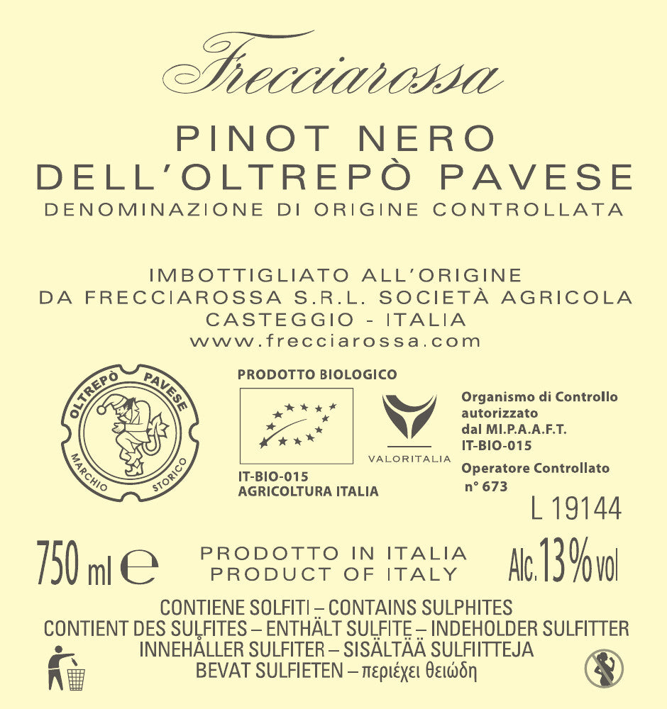 "Carillo" FRECCIAROSSA, Pinot Nero dell' Oltrepò Pavese DOC 2021
