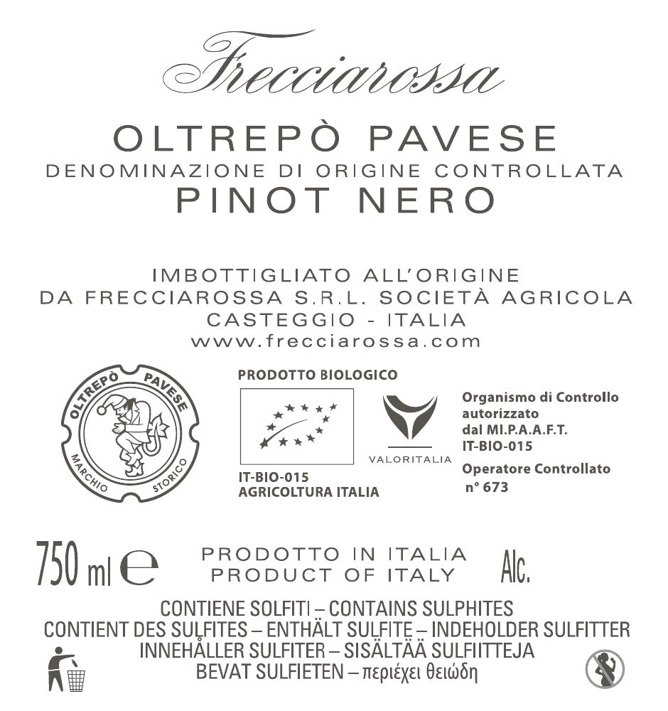 "Margherita" Rosè FRECCIAROSSA, Pinot Nero Oltrepò Pavese DOC 2022