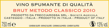 "Frecciarossa Brut" FRECCIAROSSA,  Oltrepò Pavese DOC Pinot Nero VSQ  2010