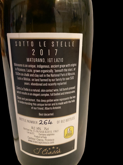 "Sotto Le Stelle" I CIACCA, Maturano IGT Lazio 2017