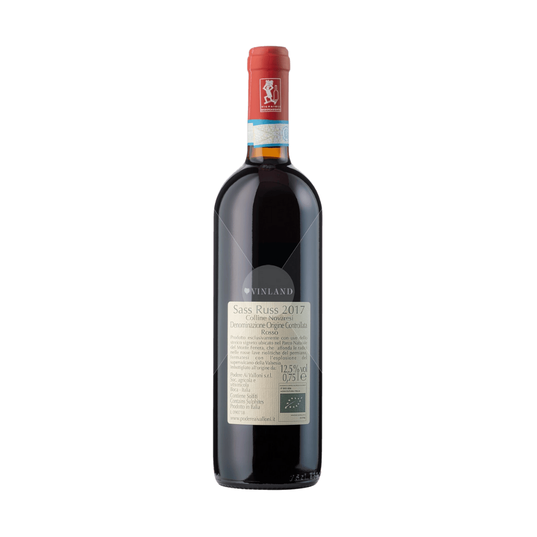 "Sass Russ" PODERE AI VALLONI, Colline Novaresi Rosso DOC 2017